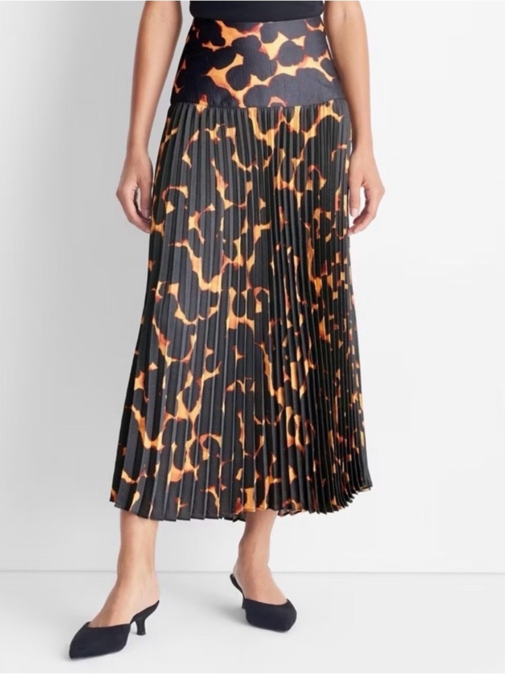 Future collective tortoise shell midi skirt